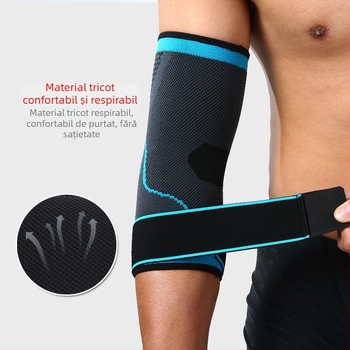 Protecții pentru coate din nylon cu curele tricotate, protecție tactică pentru sporturi