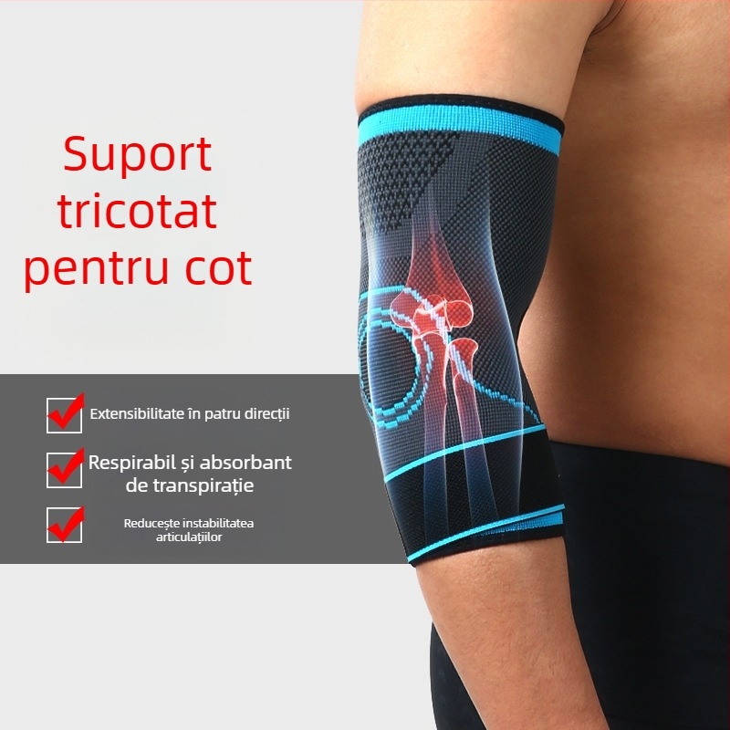 Protecții pentru coate din nylon cu curele tricotate, protecție tactică pentru sporturi