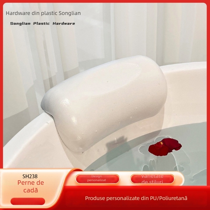 Pernă de baie din PU, construcție monobloc, stil modern minimalist