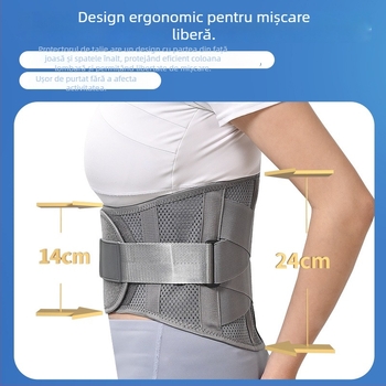 Banda de talie cu suport lombar, din poliester respirabil, pentru adulți, yoga, alergare și masaj