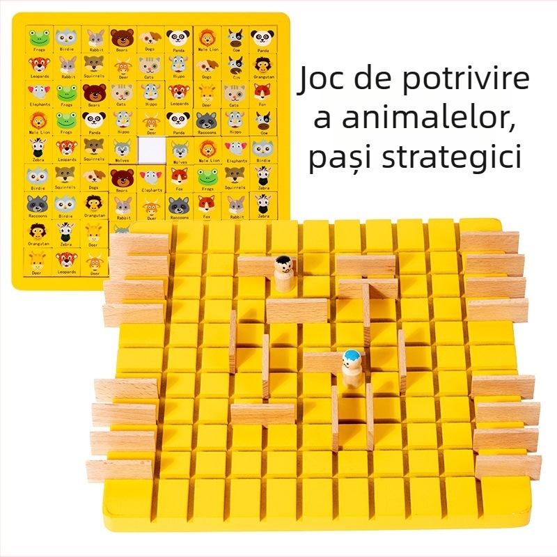 Mu Zhi Joc de masă din lemn pentru două persoane – logică, pentru copii 4–14 ani, dezvoltare mentală, coordonare mână-ochi, interacțiune părinte-copil