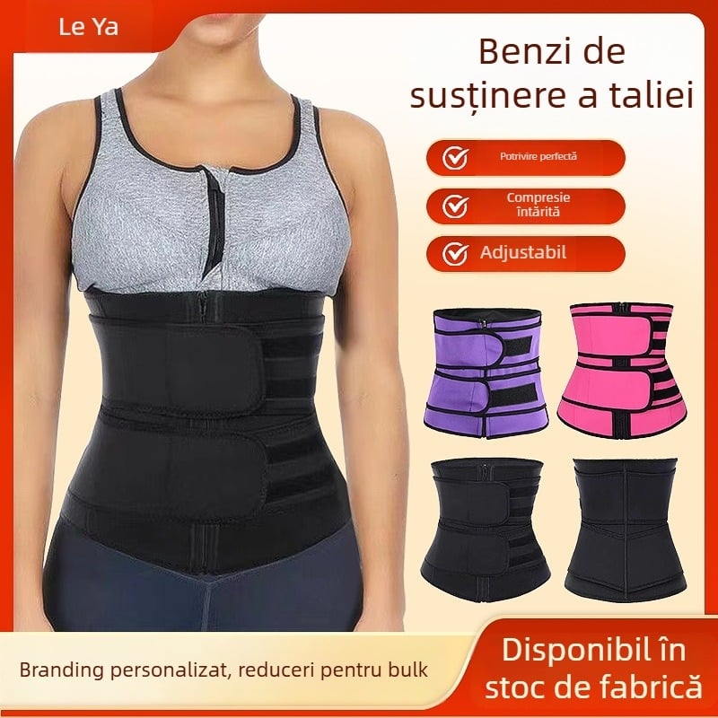 Centură de talie pentru fitness și susținere abdominală, din fibre de poliester, pentru adulți, potrivită pentru yoga și alergare