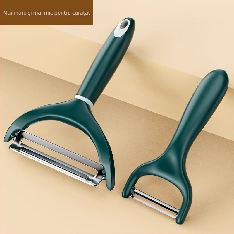 Peeler și feliator multifuncțional pentru castraveți și legume, lamă din oțel inoxidabil și mâner PP