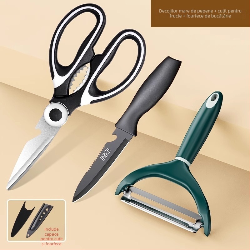 Peeler și feliator multifuncțional pentru castraveți și legume, lamă din oțel inoxidabil și mâner PP
