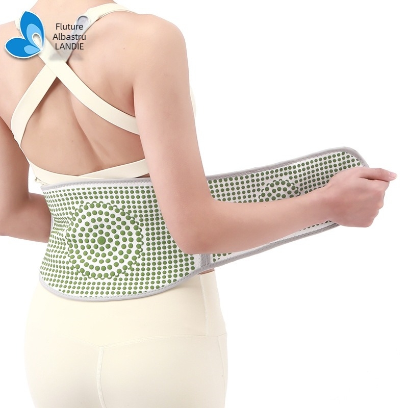 Centură de protecție talie, tricot poliester-elastan, burete de ghimbir, cărbune de bambus, închidere Velcro