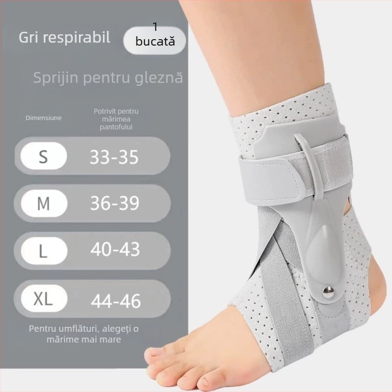 Orteză de gleznă din neopren, respirabilă, cu susținere reglabilă și ajutor de reabilitare; potrivită pentru fotbal, alergare, ciclism și drumeții.