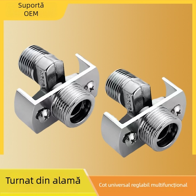 Conector de duș pentru conversie, cupru, design universal curbat, extensie excentrică reglabilă (Chunquan; montare pe perete)