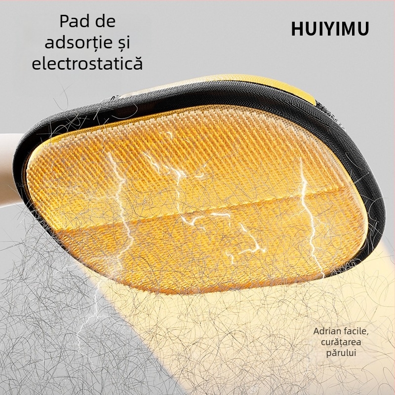National Pet Mănușă electrostatică pentru îndepărtarea părului la pisici și câini; Pieptene bidirecțional pentru animale de companie; Velur + plasă respirabilă