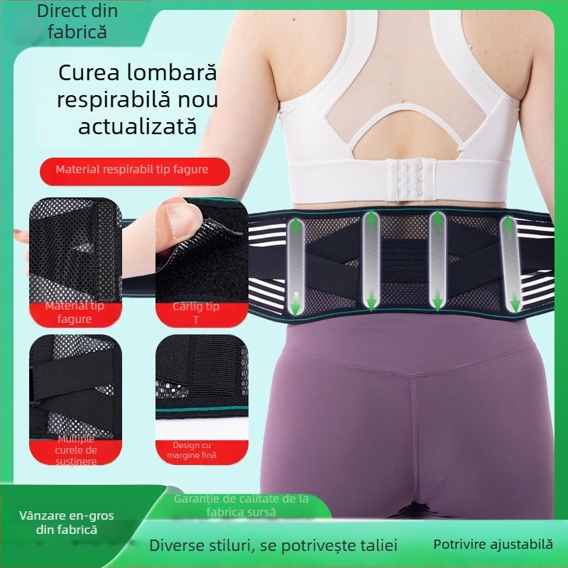 Banda lombară respirabilă, suport pentru talie, unisex, pentru alergare și fitness