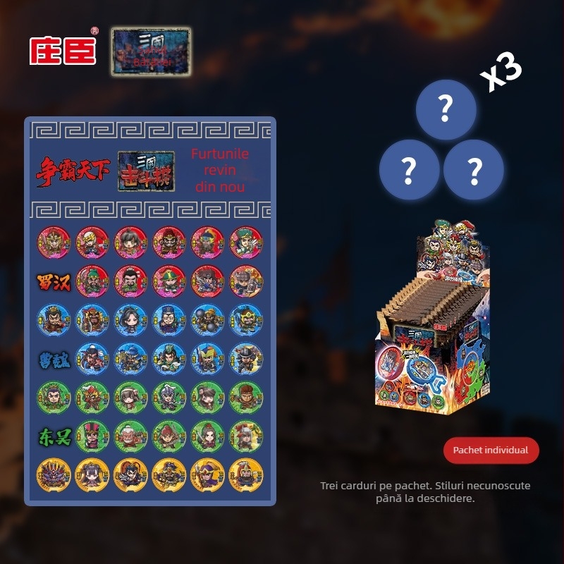 Joc de societate cu cărți — Trei Regate, pentru familie, 7–14 ani, stimulează comunicarea părinte-copil, aventură educativă, ambalat într-o pungă