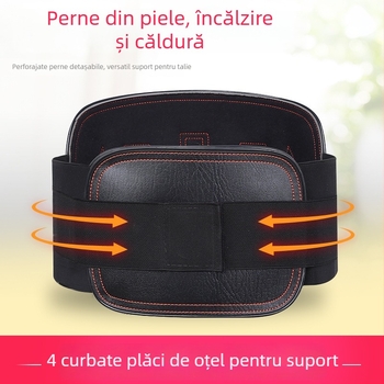 Centură din piele pentru talie, cu încălzire proprie, suport lombar respirabil pentru adulți cu hernie de disc lombară