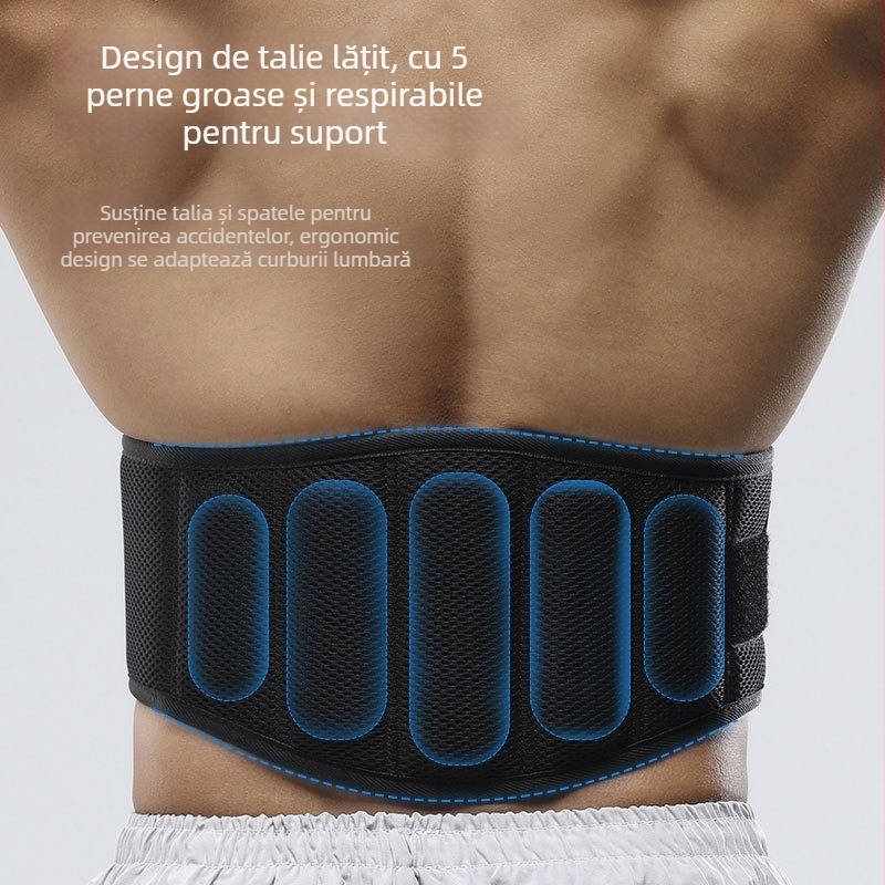 Centură de protecție pentru talie, pentru antrenamente cu greutăți și genuflexiuni – curea de compresie din fibre de poliester pentru bărbați și femei, suport pentru talie la powerlifting