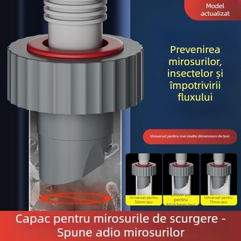 Dop de etanșare canalizare din plastic pentru chiuveta de bucătărie și mașina de spălat – accesoriu PVC pentru canalizare, injecție turnată, utilizare inline