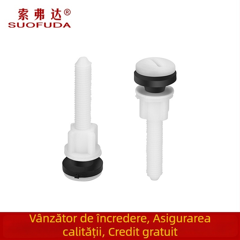 Șuruburi pentru vana de drenaj a rezervorului de toaletă — Material PP, brand Sauverda, OEM logo, accesorii pentru rezervorul de apă