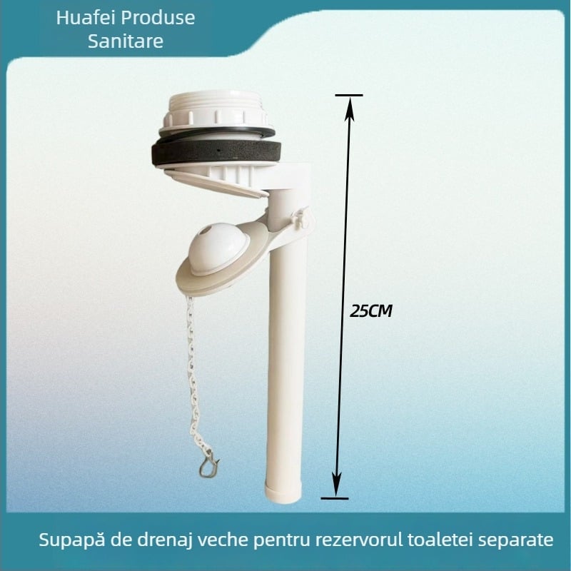 Accesorii pentru rezervorul de toaletă – design vintage split, supapă de alimentare cu bilă universală, supapă de scurgere și întrerupător apăsat pentru economisirea apei
