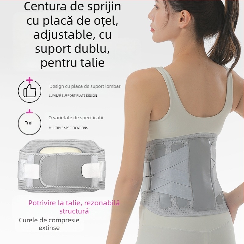 Banda de susținere a taliei din nylon pentru adulți, protecție talie cu dublă compresie, pentru badminton