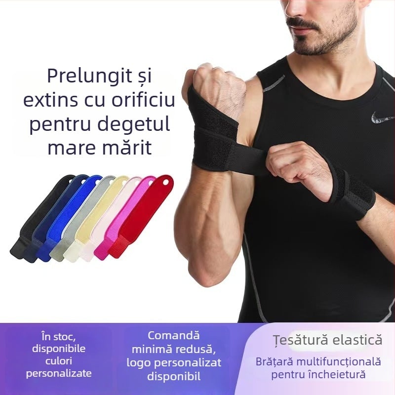 Bandaj de încheietură respirabil din Okcloth cu Velcro, curea reglabilă, pentru haltere și sporturi cu rachetă