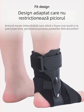 Orteza de gleznă din nylon pentru adulți, destinată sporturilor în aer liber, asigură fixarea glezei