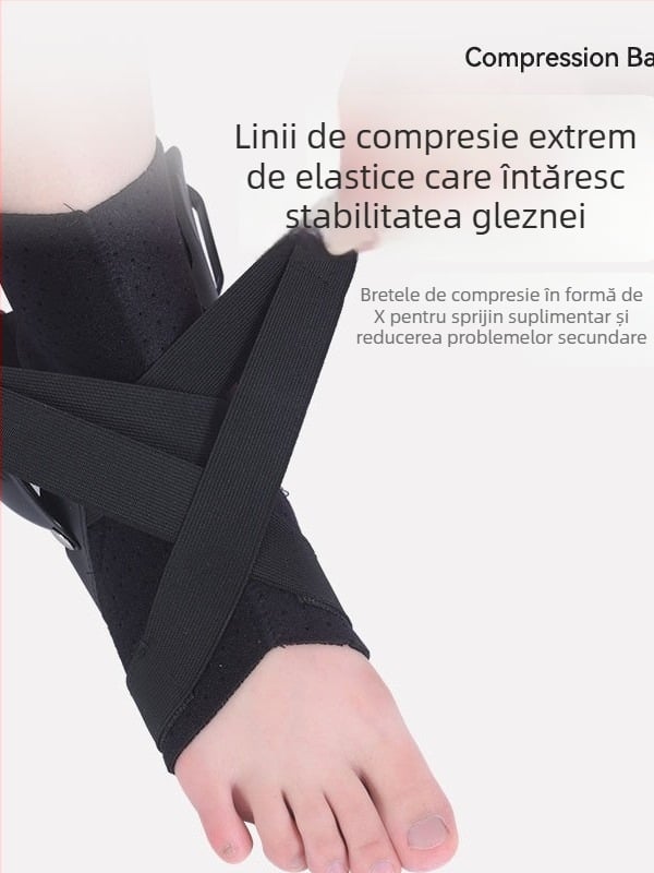 Orteza de gleznă din nylon pentru adulți, destinată sporturilor în aer liber, asigură fixarea glezei