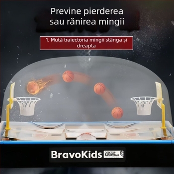 Joc de masă pentru doi – baschet și fotbal, din plastic; interacțiune părinte-copil, dezvoltare a gândirii, coordonare mână-ochi; pentru copii și tineri 4–35 ani