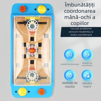 Joc de masă pentru doi – baschet și fotbal, din plastic; interacțiune părinte-copil, dezvoltare a gândirii, coordonare mână-ochi; pentru copii și tineri 4–35 ani