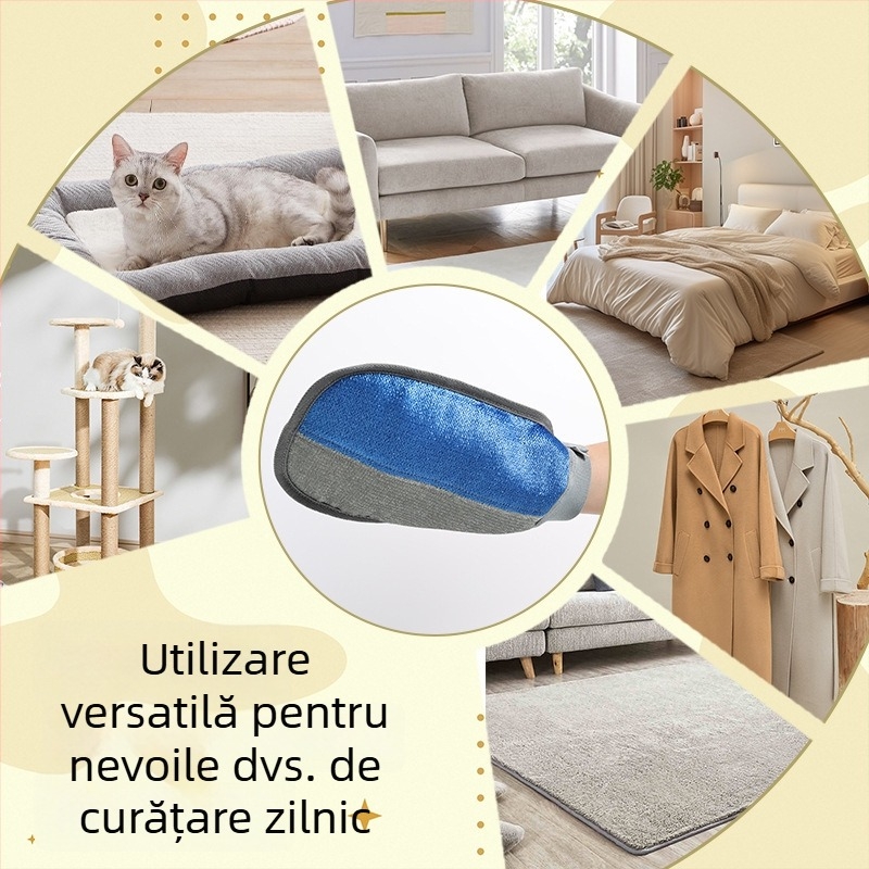 Mănuși pentru îndepărtarea părului animalelor de companie: pisici și câini — Poliester-Bumbac, brand doglemi, pentru mobilier