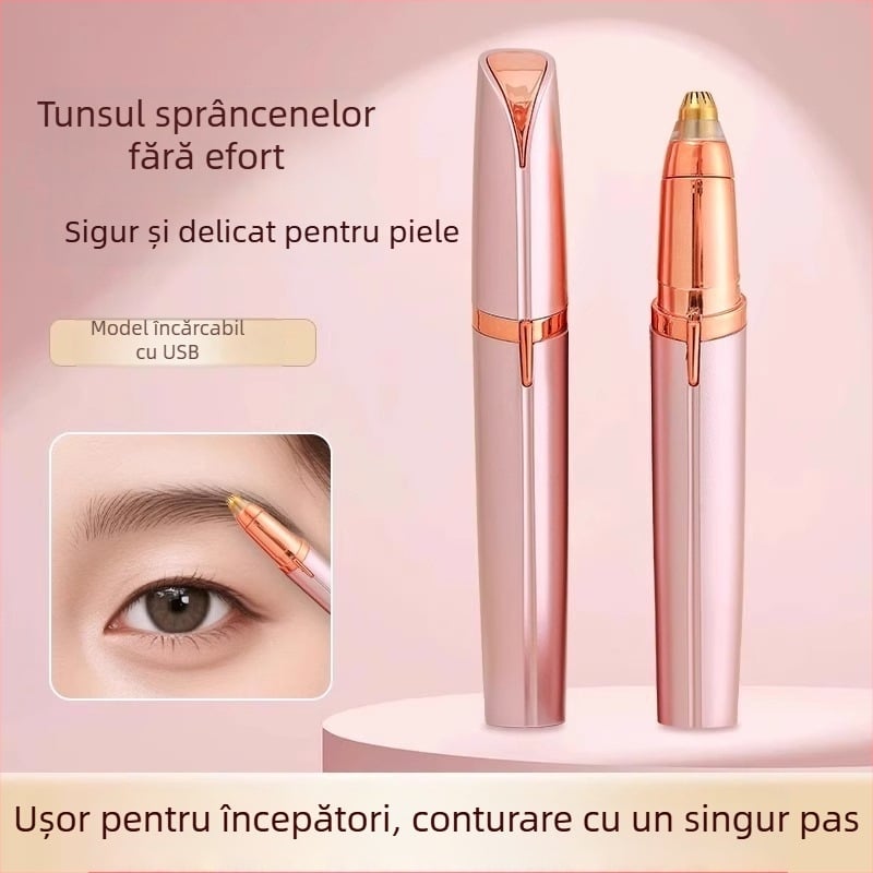 Friendly trimmer electric pentru sprâncene, reîncărcabil, cu modelare automată a sprâncenelor, universal, material ABS