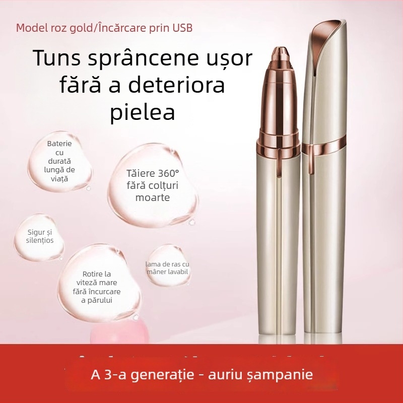 Friendly trimmer electric pentru sprâncene, reîncărcabil, cu modelare automată a sprâncenelor, universal, material ABS