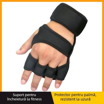 YCNOZ mănuși pentru gantere – unisex, protecție anti-derapare a palmei și a încheieturii, rezistente la uz, din fibre de poliester