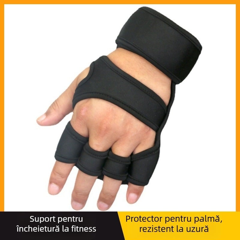 YCNOZ mănuși pentru gantere – unisex, protecție anti-derapare a palmei și a încheieturii, rezistente la uz, din fibre de poliester