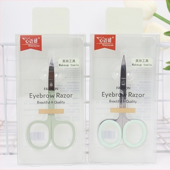 Foarfece pentru sprâncene - oțel inoxidabil, antiderapante, de calitate salon, model E0552, origine Bengbu