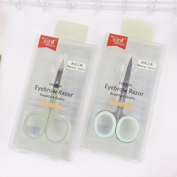 Foarfece pentru sprâncene - oțel inoxidabil, antiderapante, de calitate salon, model E0552, origine Bengbu