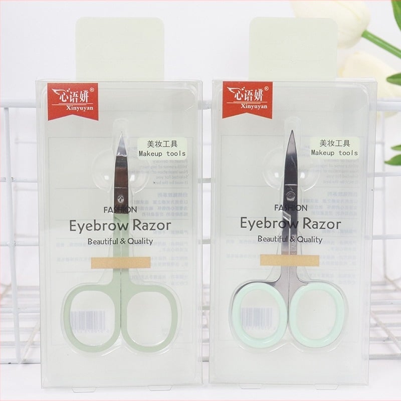 Foarfece pentru sprâncene - oțel inoxidabil, antiderapante, de calitate salon, model E0552, origine Bengbu