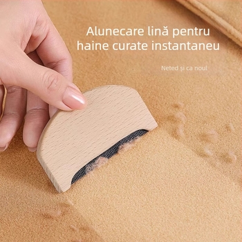 Instrument manual pentru îndepărtarea scamelor de pe haine, corp din lemn, include pieptene pentru cașmir și aparat de îndepărtat scame pentru lână — Material: Lemn; Origine: Yiwu; Stil: Simplitate modernă; Categoria: Role pentru scame, Îndepărtare păr