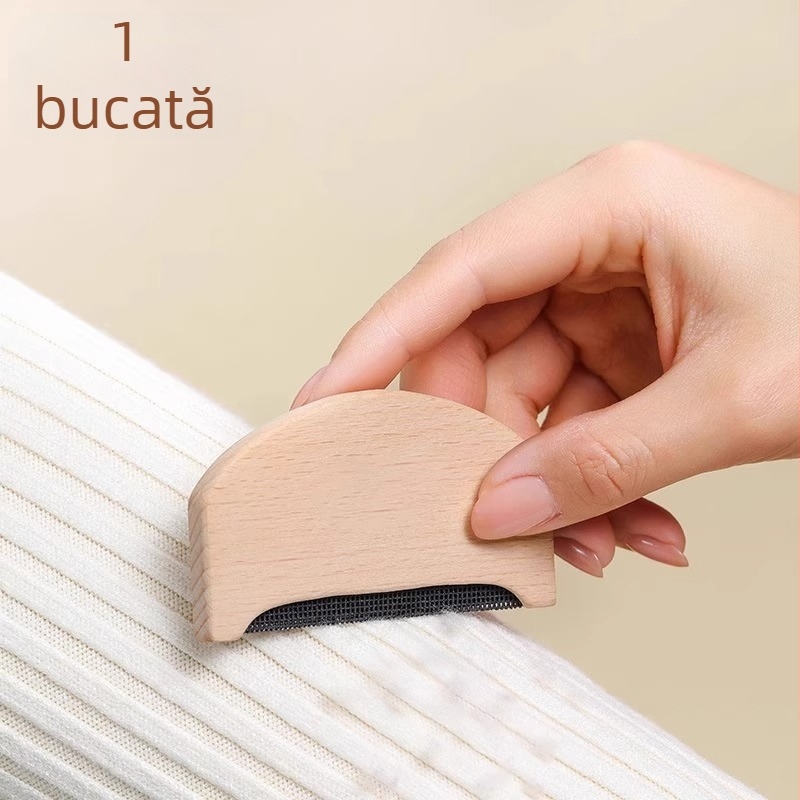Instrument manual pentru îndepărtarea scamelor de pe haine, corp din lemn, include pieptene pentru cașmir și aparat de îndepărtat scame pentru lână — Material: Lemn; Origine: Yiwu; Stil: Simplitate modernă; Categoria: Role pentru scame, Îndepărtare păr