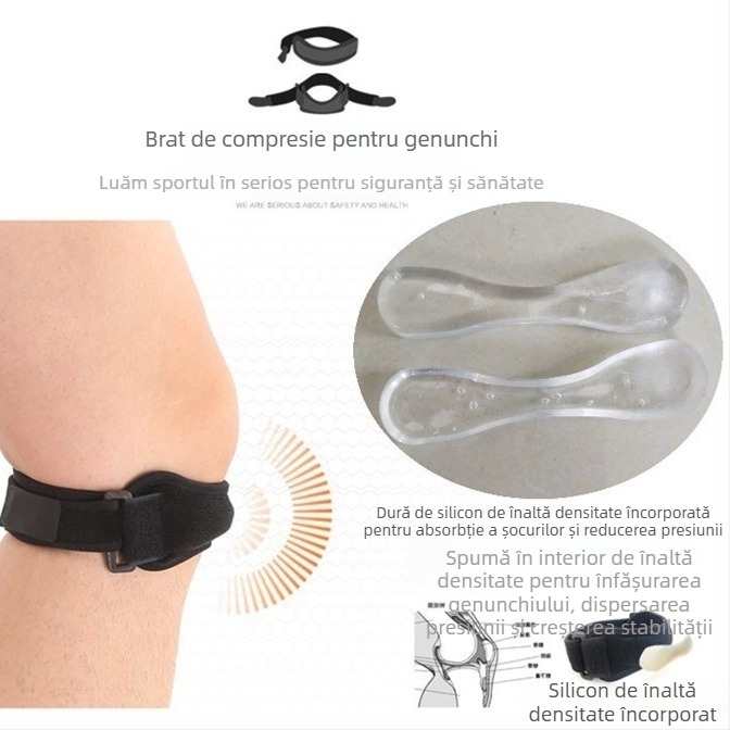 Protecții pentru genunchi cu silicon și OKCloth – pentru adulți, potrivite pentru baschet și ciclism, protejează articulația genunchiului