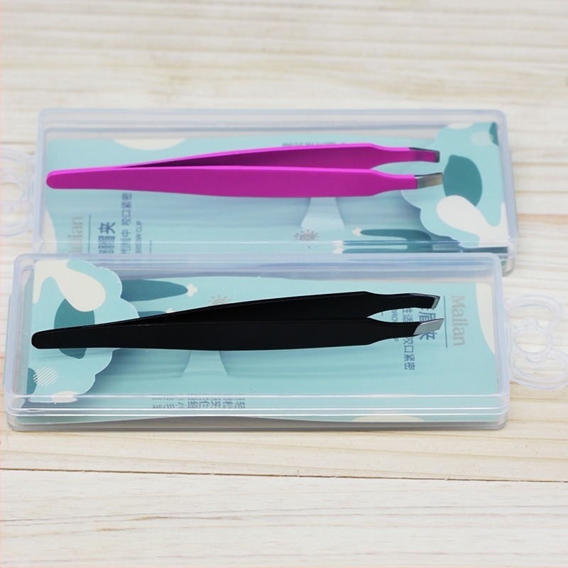 Pensete pentru sprâncene – oțel inoxidabil, vârfuri înclinate și plate, Mary'an