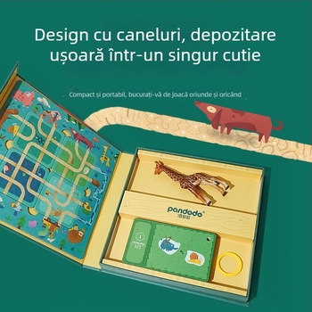 Pan Duo Joc de masă educativ: Labirint în pădure, Vânătoare de comori, Multiplayer pentru familie, Interacțiune părinte-copil, Material: plastic și carton