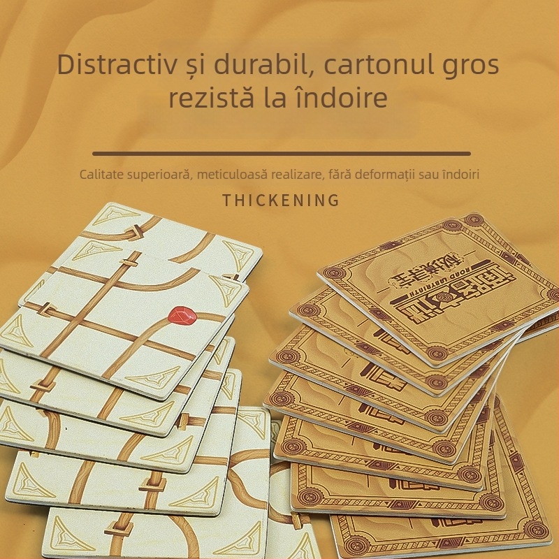 Pan Duo Joc de masă educativ: Labirint în pădure, Vânătoare de comori, Multiplayer pentru familie, Interacțiune părinte-copil, Material: plastic și carton