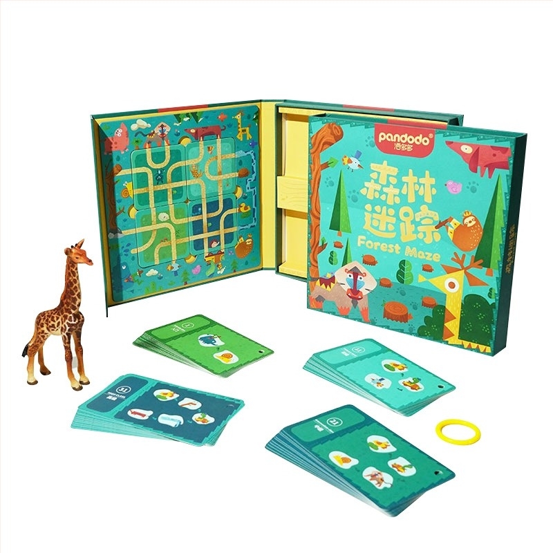 Pan Duo Joc de masă educativ: Labirint în pădure, Vânătoare de comori, Multiplayer pentru familie, Interacțiune părinte-copil, Material: plastic și carton