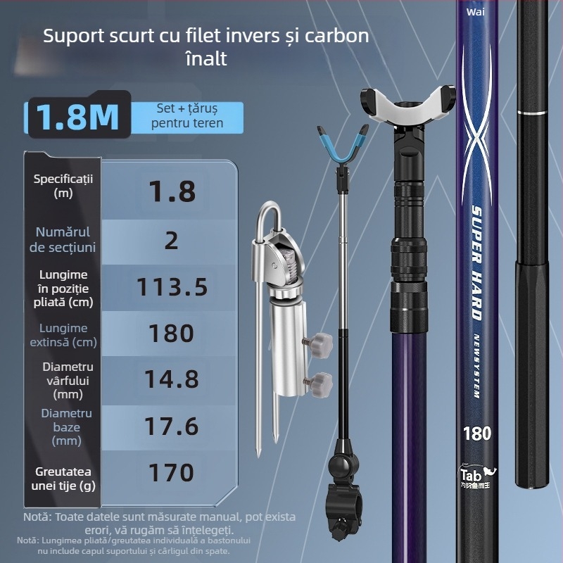 TAB Suport pentru undiță din fibră de carbon — rotație multi-direcțională, nepliabil