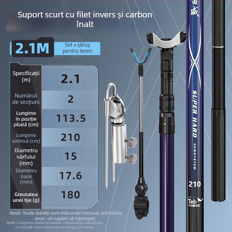 TAB Suport pentru undiță din fibră de carbon — rotație multi-direcțională, nepliabil