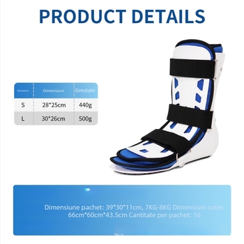 Orteza de gleznă cu fixare a articulației, din cauciuc, pentru adulți, reabilitare sportivă