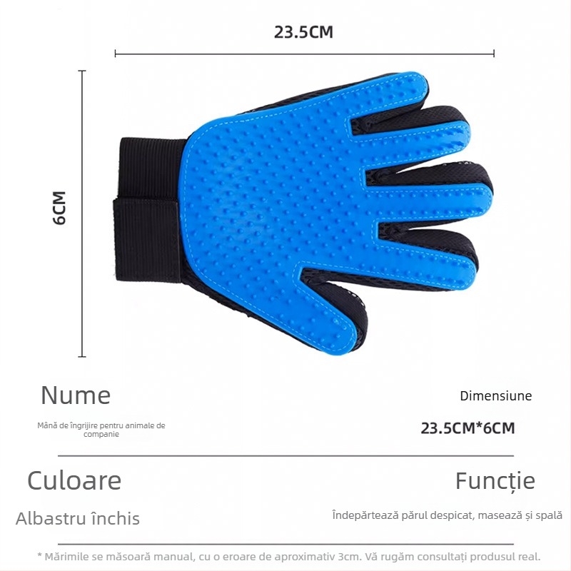 Mănuși de îngrijire pentru pisici și câini - unealtă de eliminare a părului din cauciuc (Marcă: Altă; Material: Cauciuc; Importat: Nu; Cadou: Nu)