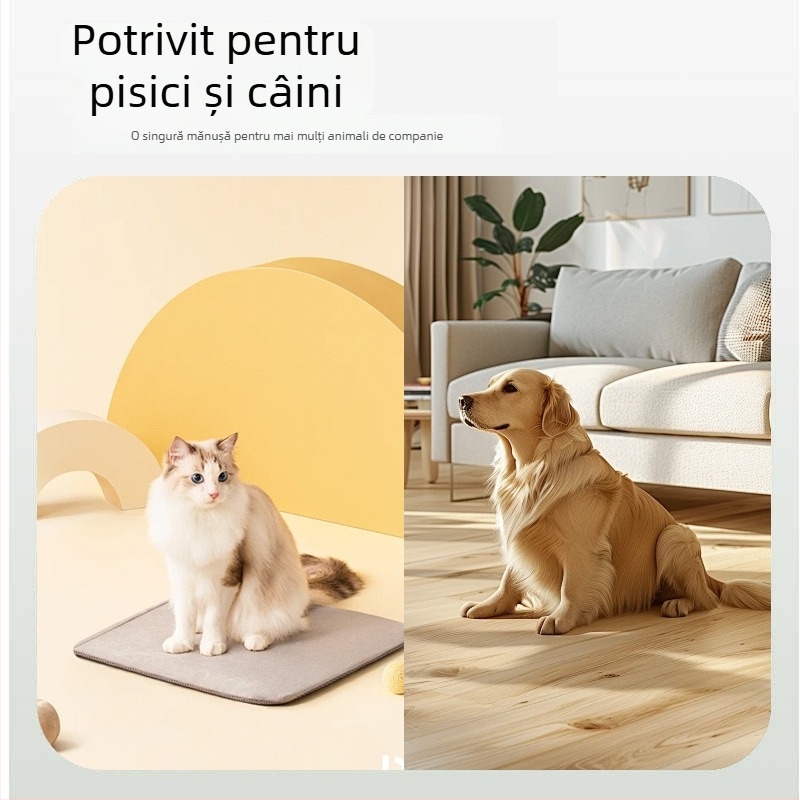 Mănuși de îngrijire pentru pisici și câini - unealtă de eliminare a părului din cauciuc (Marcă: Altă; Material: Cauciuc; Importat: Nu; Cadou: Nu)