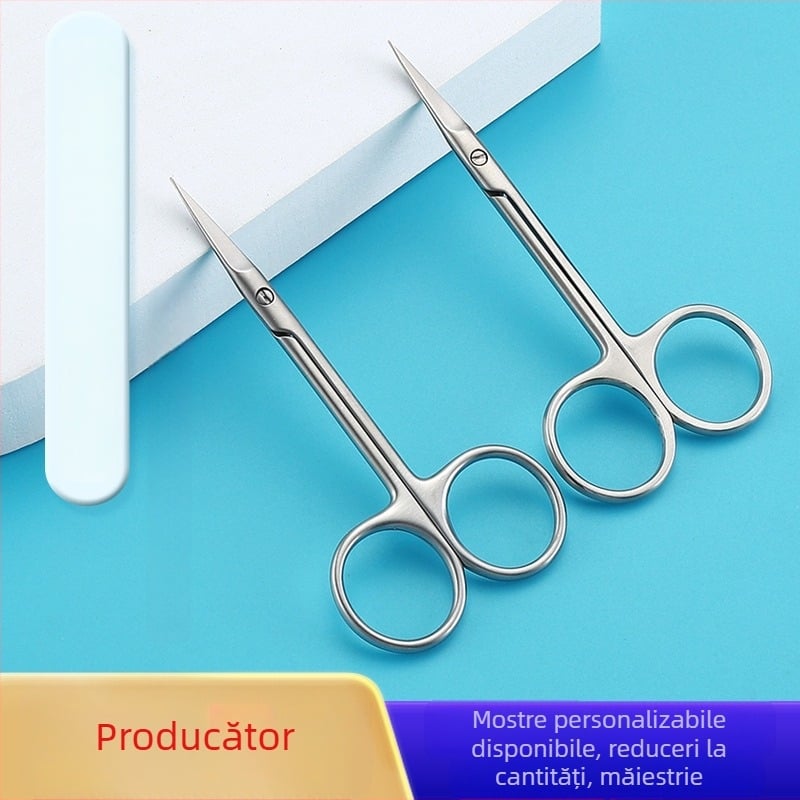Foarfece cosmetice pentru pleoape duble, utilizare oftalmologică, oțel inoxidabil – foarfece pentru sprâncene și foarfece de machiaj