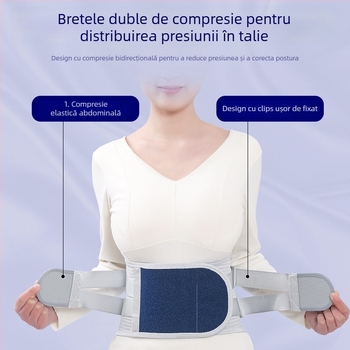 Banda de talie Juxin cu placă din oțel - Suport lombar respirabil pentru toate anotimpurile (fibră de poliester)