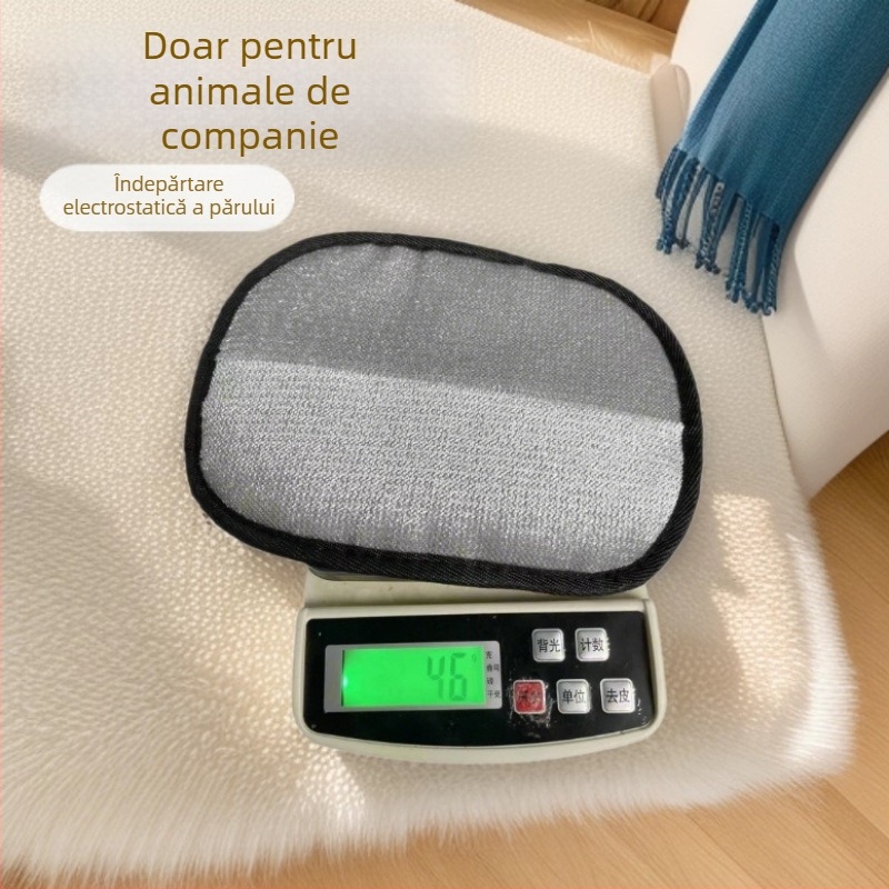 Mănușă de curățare a părului de animale de companie cu perie electrostatică bidirecțională — Velur + plasă tip sandwich, Origine: Hebei