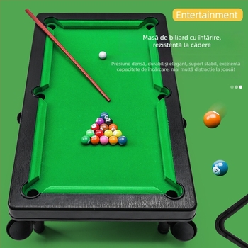 Mini masă de biliard – Jucărie portabilă de interior, construcție din plastic, ambalare în cutie colorată, potrivită pentru vârstele 4–6, 7–14 și 15–35