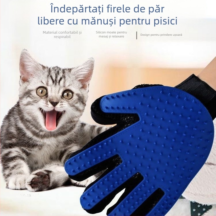 Mănuși de îngrijire pentru pisici cu perie pentru îndepărtarea părului și perie pentru blană, Pieptene pentru câini (Brand: Other; Material: Other; Piața principală: Mainland; Mărci private: Nu)
